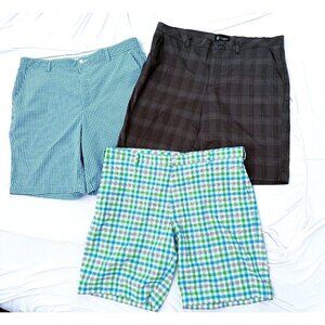 Footjoy Nike St Andrews Scotland LOT Sz 40 42 Mens Plaid Checkered Golf Shorts